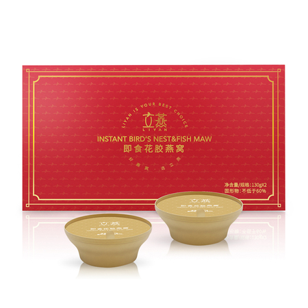 立燕溯源码即食花胶燕窝130g*2碗/盒 营养丰富，胶原更易吸收，专业营养师营养调配，花胶燕窝+藜麦燕麦=0脂清爽不油腻口感，胶原蛋白，吃出美味健康。